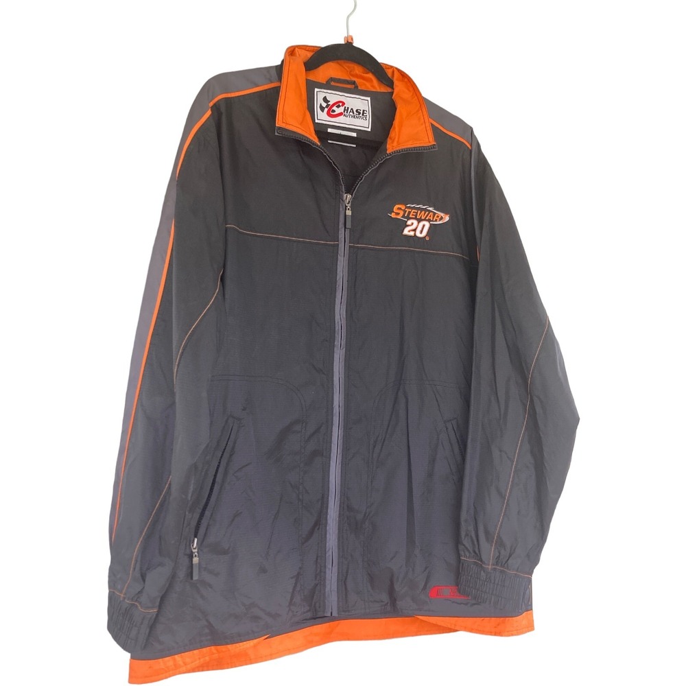Vintage Chase Authentics Men NASCAR Tony Stewart #20 Full Zip Nylon Jacket L